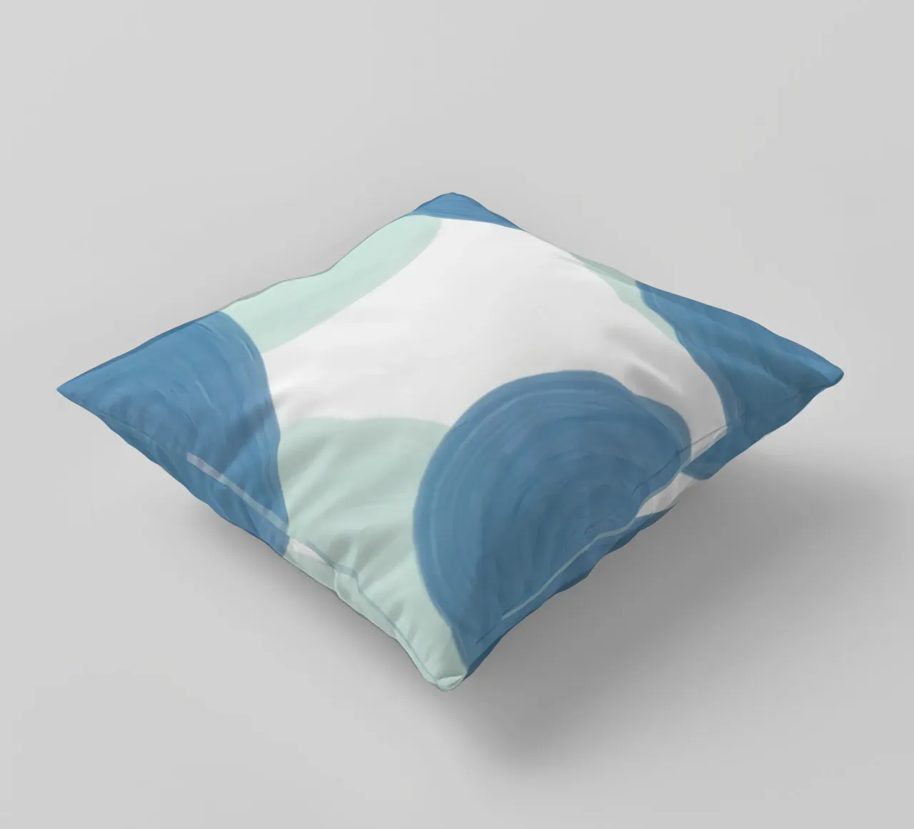 Abstract Blue Circles Print - Modern Minimalist, Coastal Vib decorative cushion by ClubArt
