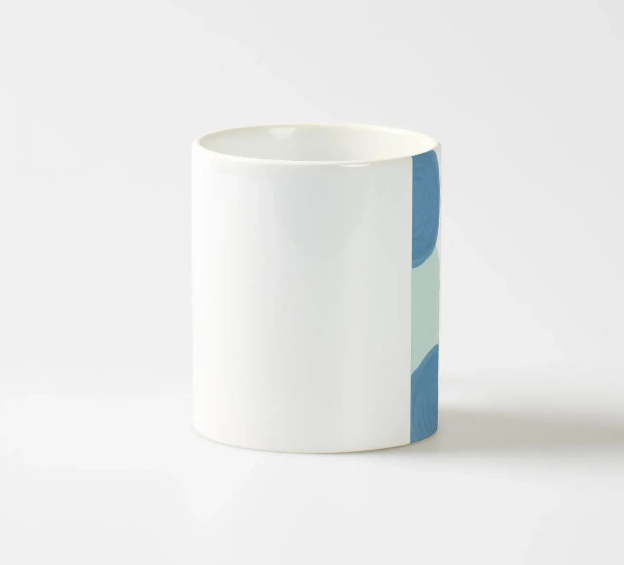 Abstract Blue Circles Print - Modern Minimalist, Coastal Vib ceramic mug by ClubArt