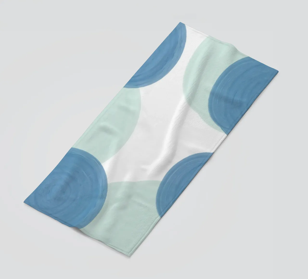 Abstract Blue Circles Print - Modern Minimalist, Coastal Vib beach towel by ClubArt
