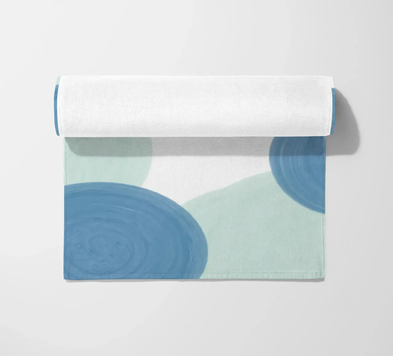 Abstract Blue Circles Print - Modern Minimalist, Coastal Vib beach towel by ClubArt