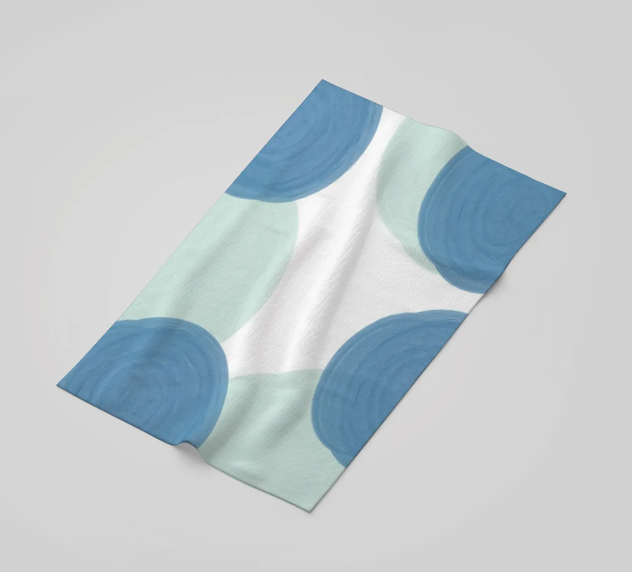 Abstract Blue Circles Print - Modern Minimalist, Coastal Vib beach towel by ClubArt