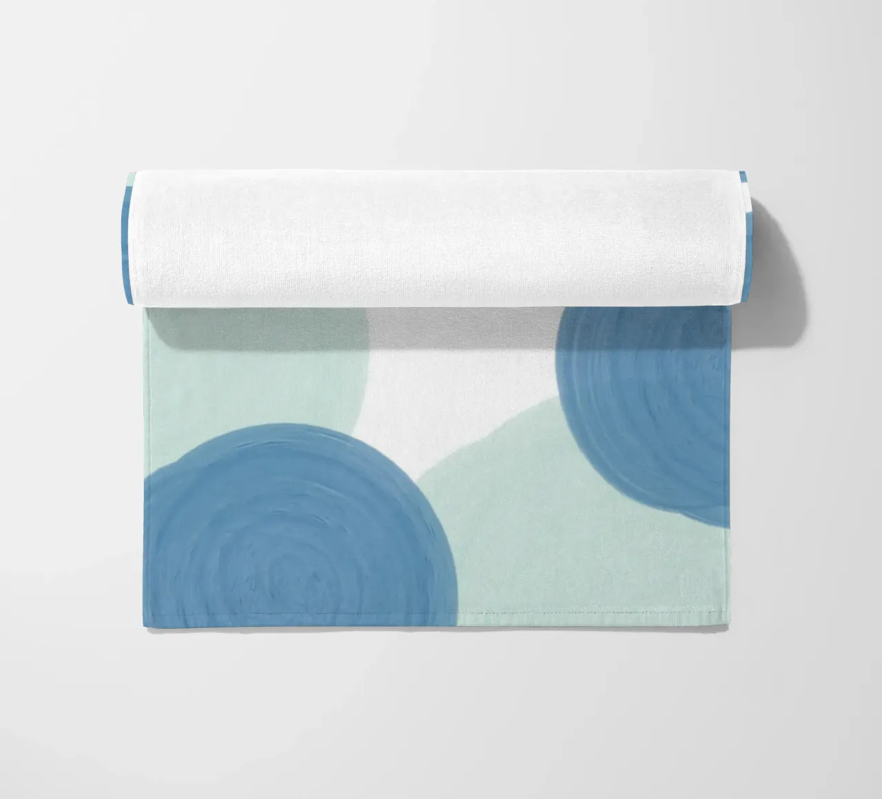 Abstract Blue Circles Print - Modern Minimalist, Coastal Vib beach towel by ClubArt