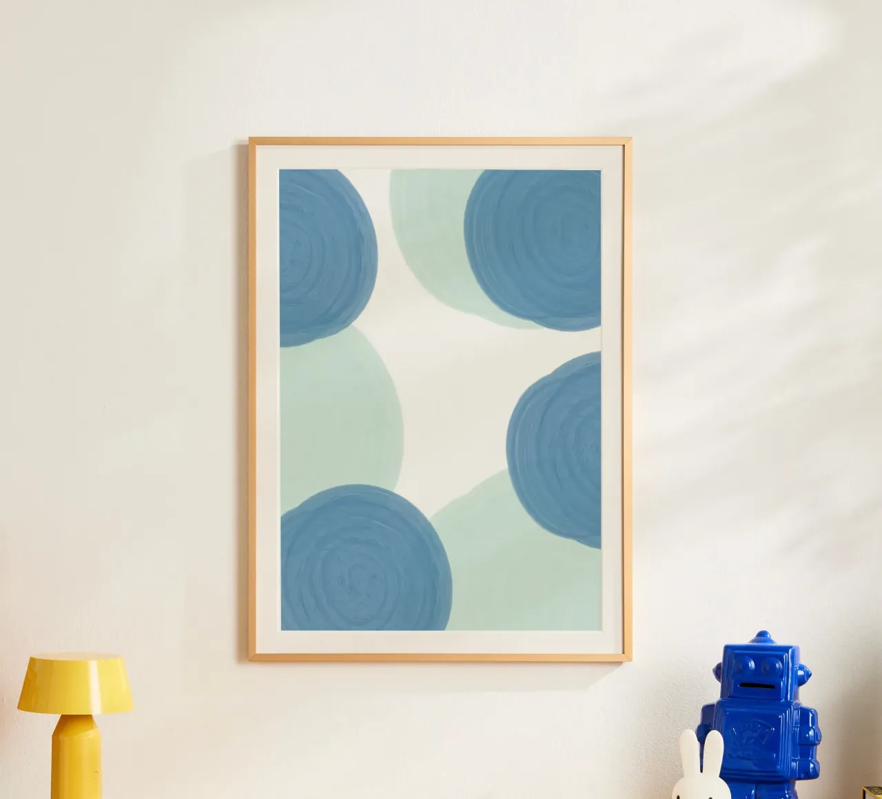 Abstract Blue Circles Print - Modern Minimalist, Coastal Vib hahnemühle by ClubArt