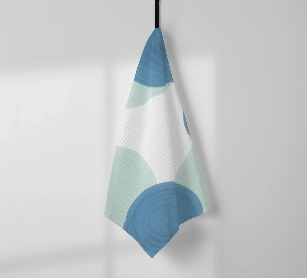 Abstract Blue Circles Print - Modern Minimalist, Coastal Vib tea towel by ClubArt