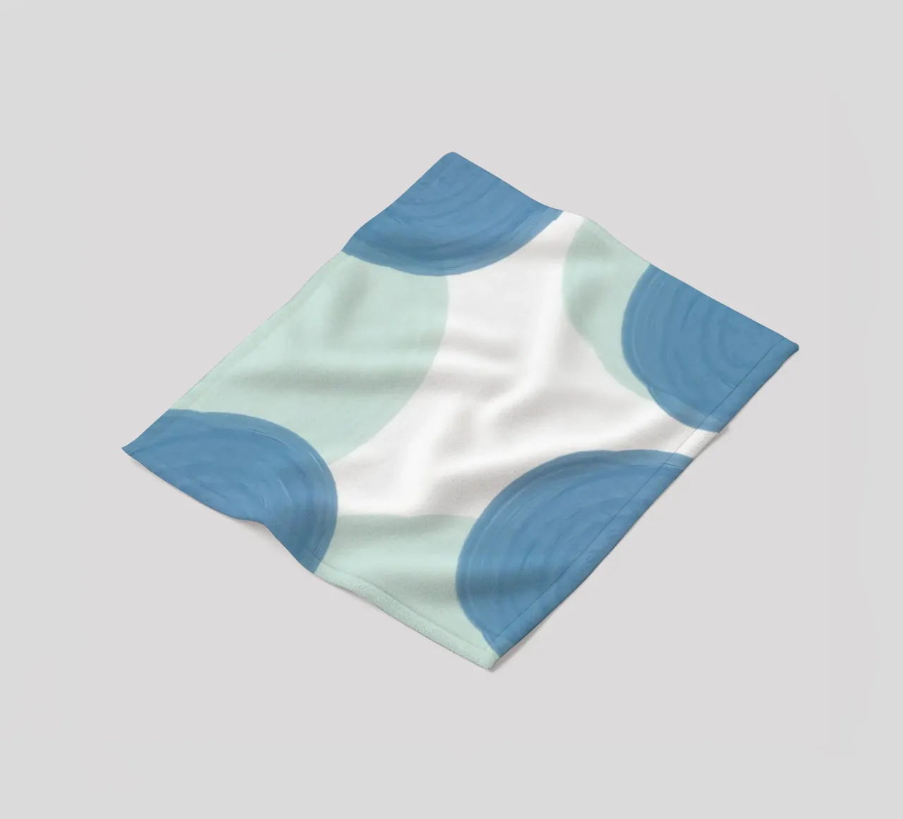 Abstract Blue Circles Print - Modern Minimalist, Coastal Vib fleece blanket by ClubArt