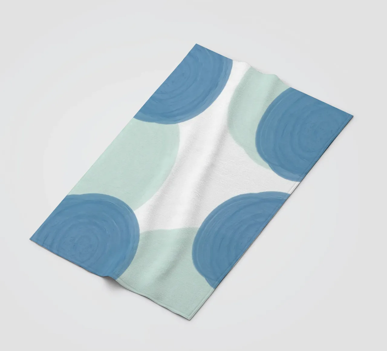 Abstract Blue Circles Print - Modern Minimalist, Coastal Vib fleece blanket by ClubArt