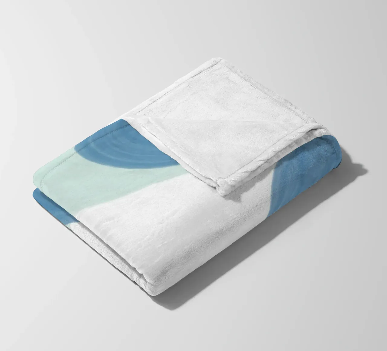 Abstract Blue Circles Print - Modern Minimalist, Coastal Vib fleece blanket by ClubArt