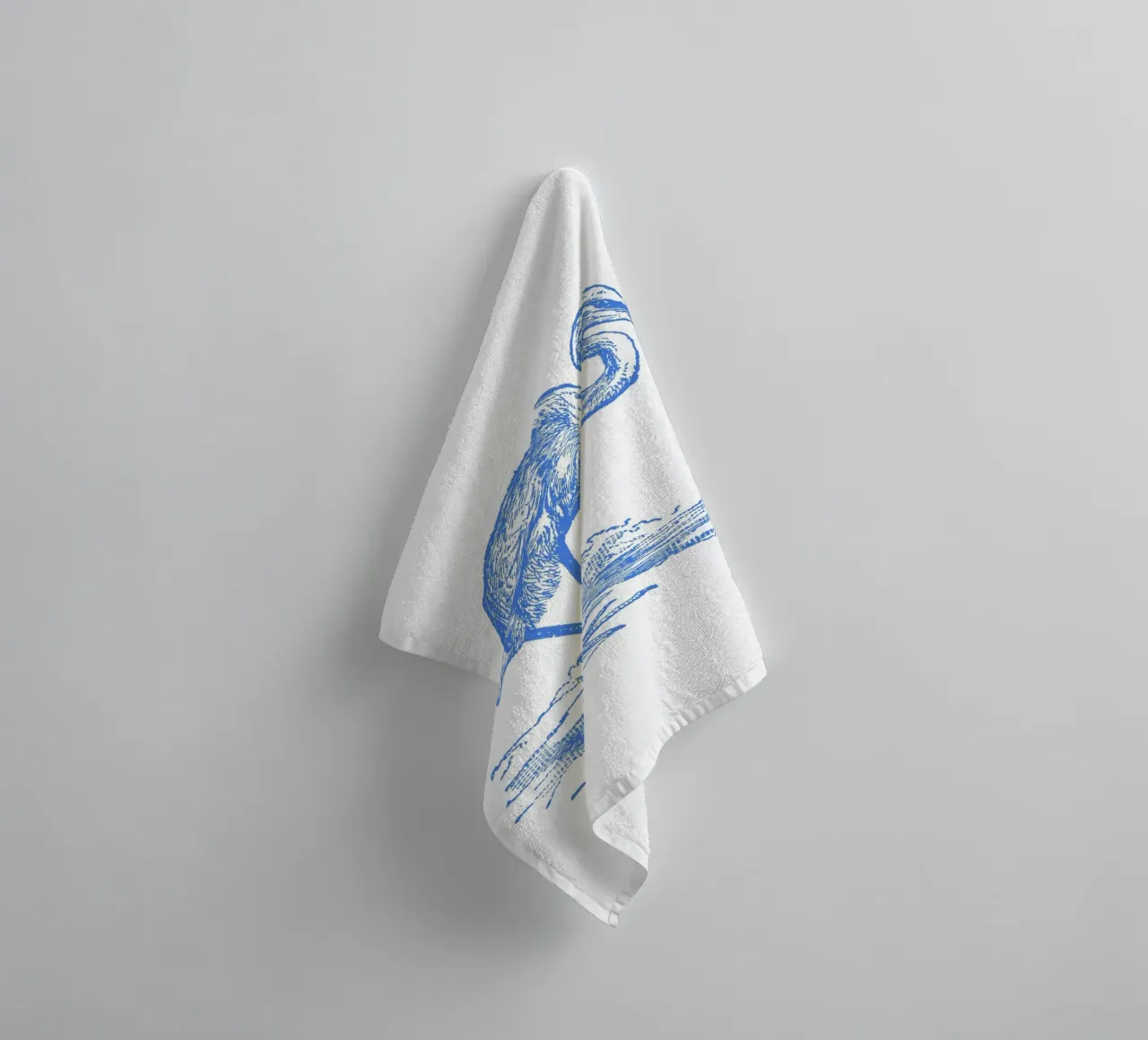 Textured Blue Wading Bird Print - Coastal Nature, Wetland Ar towel by ClubArt