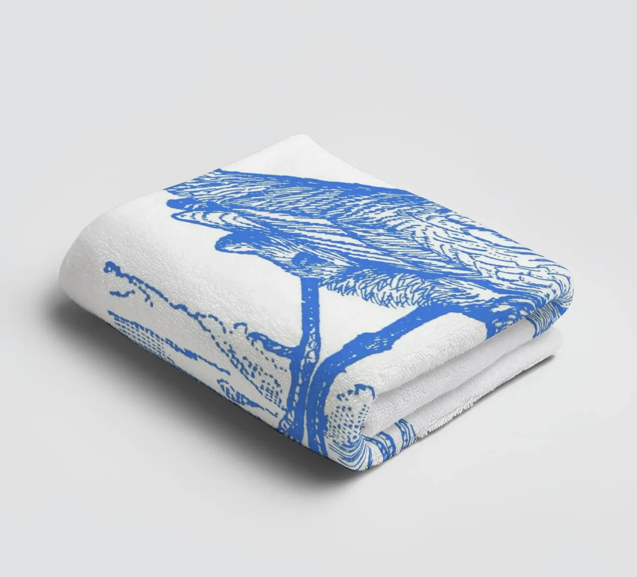 Textured Blue Wading Bird Print - Coastal Nature, Wetland Ar towel by ClubArt