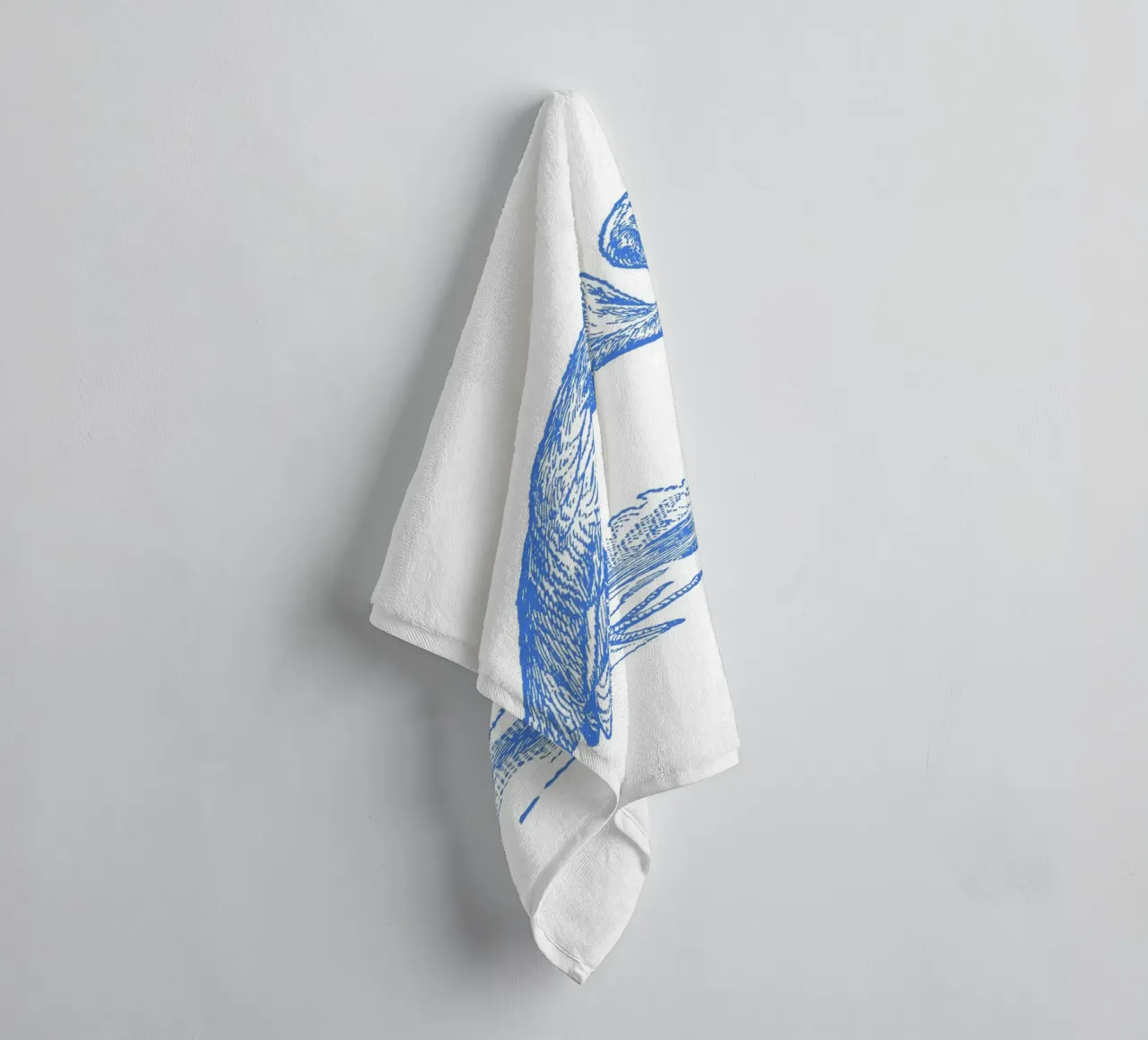 Textured Blue Wading Bird Print - Coastal Nature, Wetland Ar towel by ClubArt