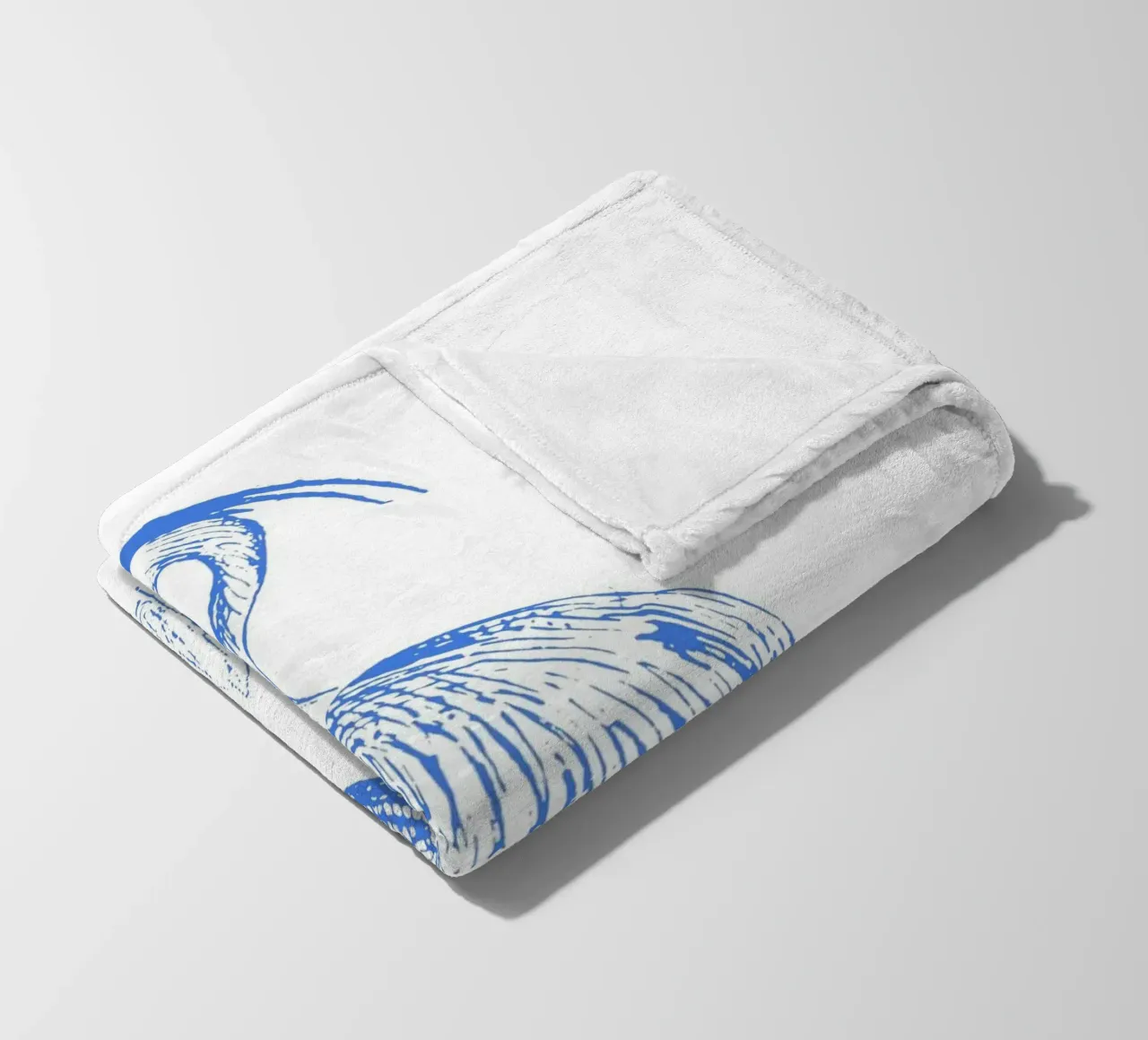 Textured Blue Heron Print - Coastal Nature, Wetland Art fleece blanket by ClubArt
