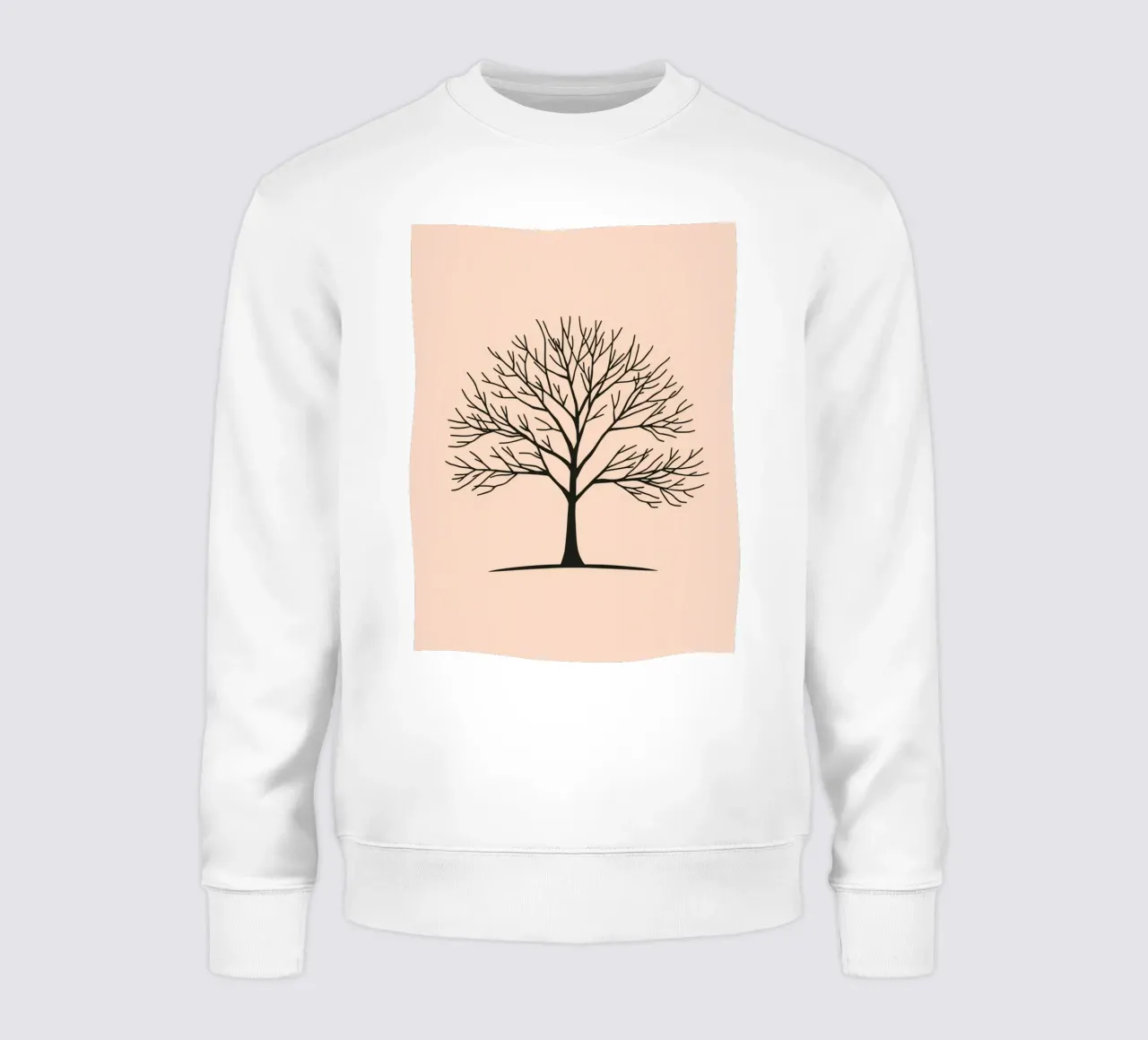 Kahler Baum mit verschlungenen Ästen vor einem blassen Hintergrund Sweatshirt von DesignDoodle