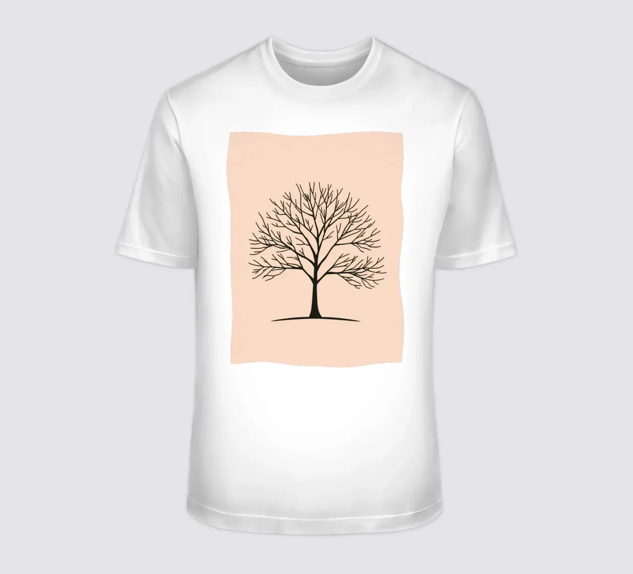 Kahler Baum mit verschlungenen Ästen vor einem blassen Hintergrund T-Shirt von DesignDoodle
