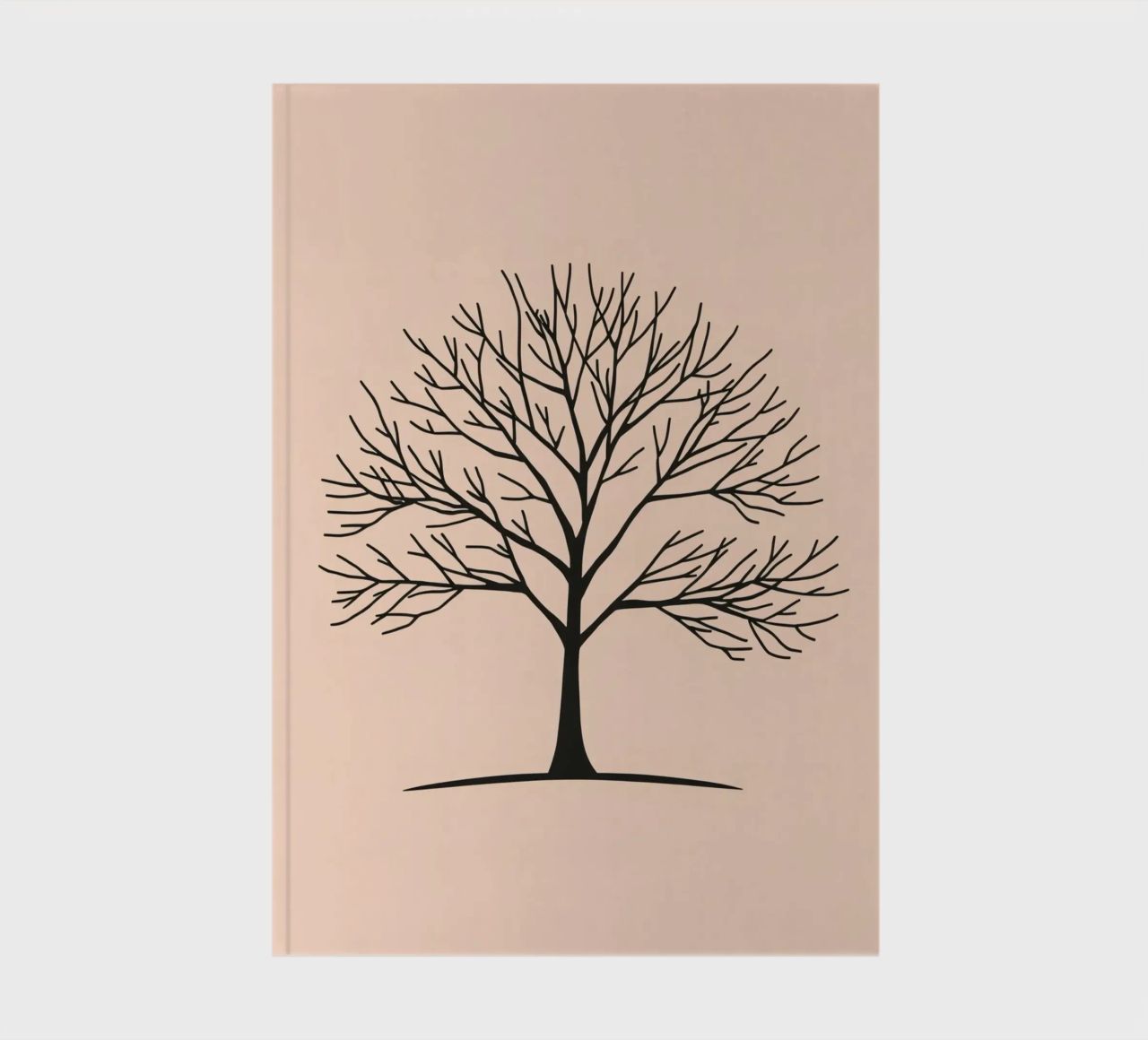 Bare tree with intricate branches against a pale background notebook by DesignDoodle