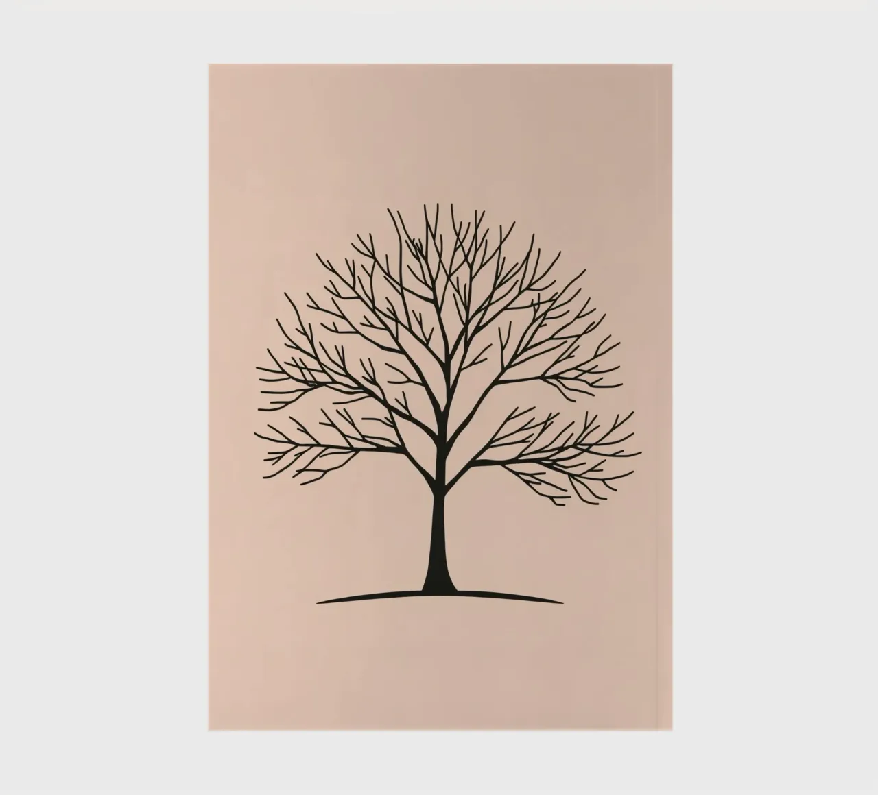 Bare tree with intricate branches against a pale background notebook by DesignDoodle