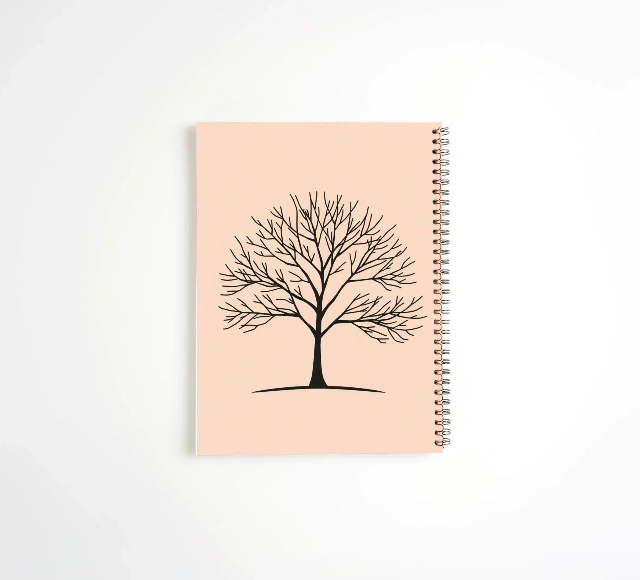 Bare tree with intricate branches against a pale background spiral notebook by DesignDoodle