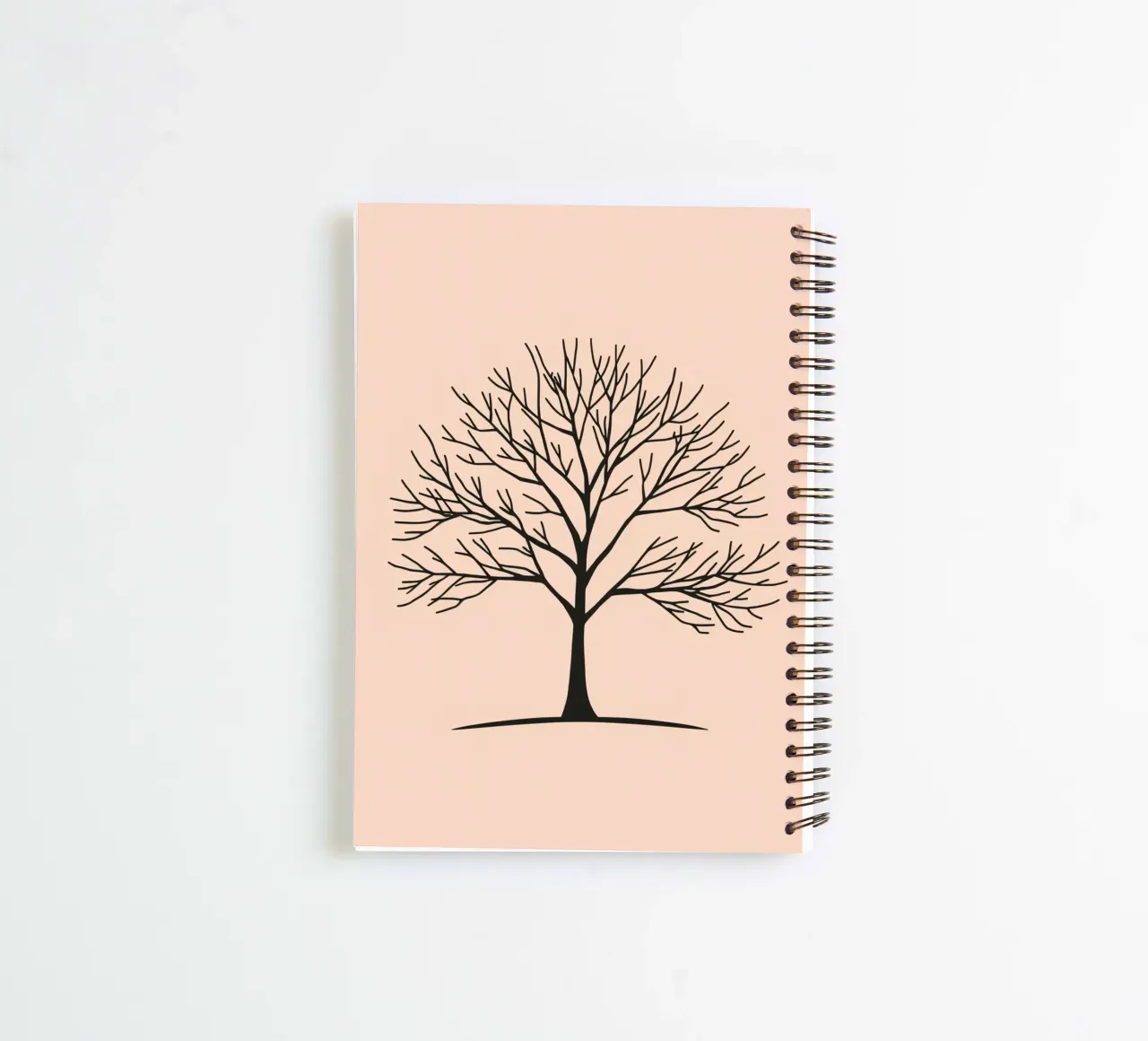 Arbre dénudé aux branches complexes sur fond pâle carnet à spirale de DesignDoodle