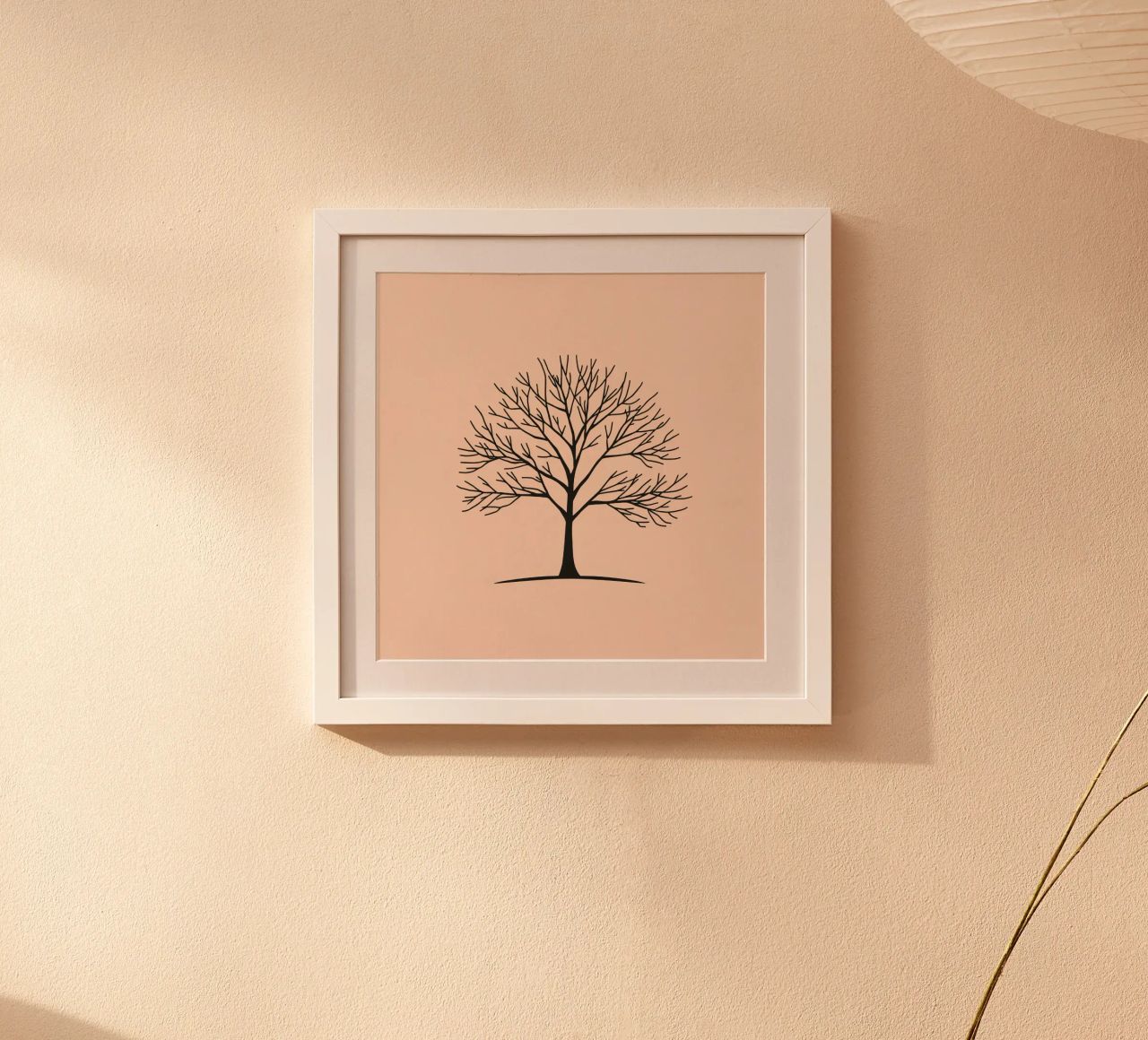 Bare tree with intricate branches against a pale background hahnemühle by DesignDoodle