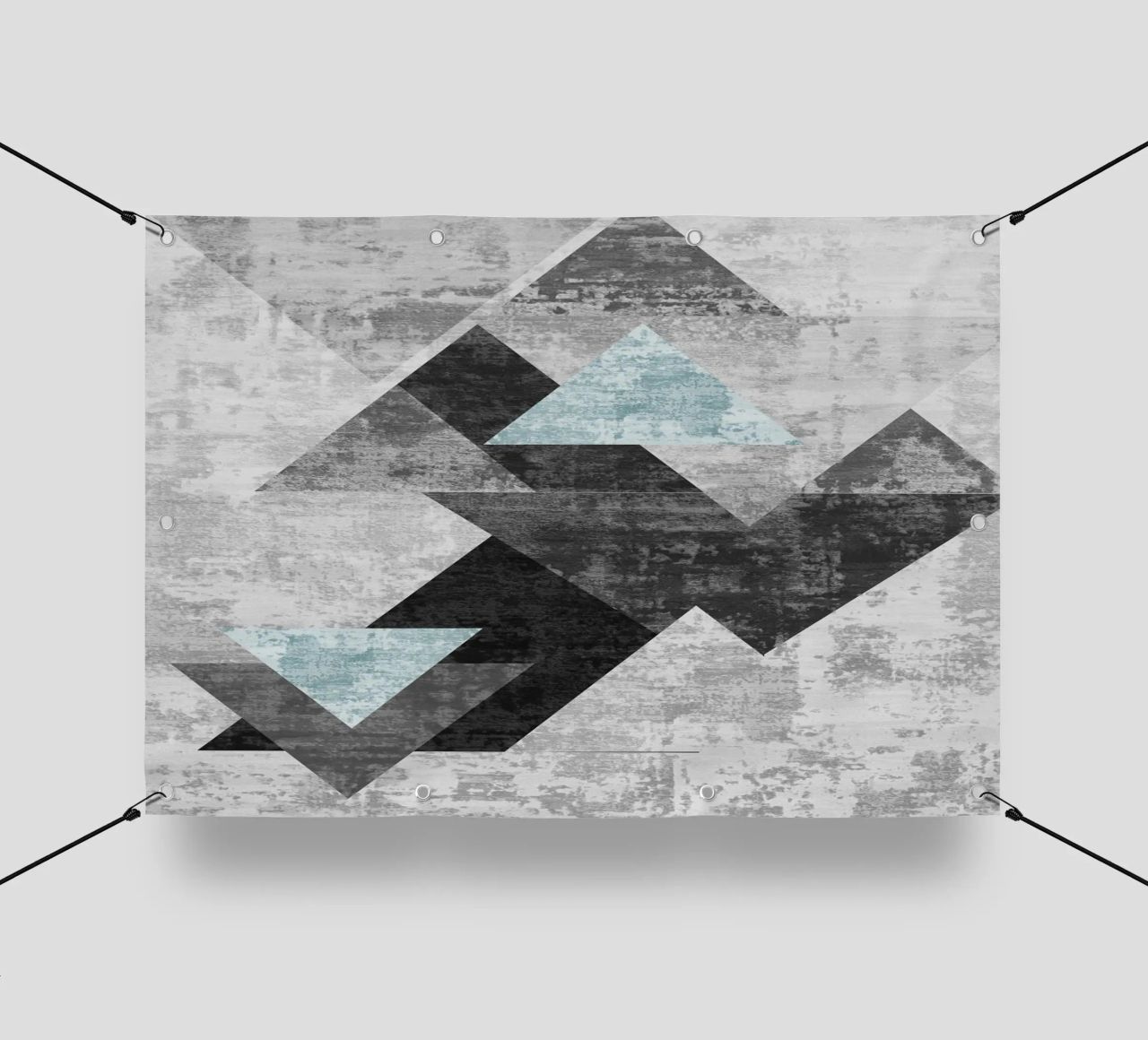 abstract geometric overlapping triangles telo in pvc da vintageshop