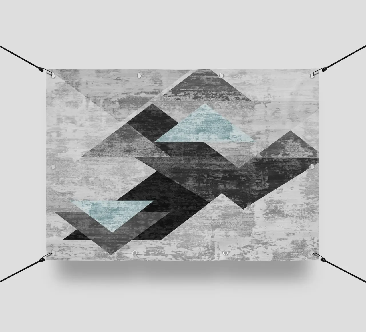 abstract geometric overlapping triangles telo in pvc da vintageshop