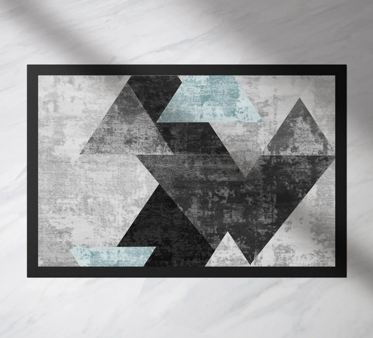 abstract geometric overlapping triangles paillasson de vintageshop