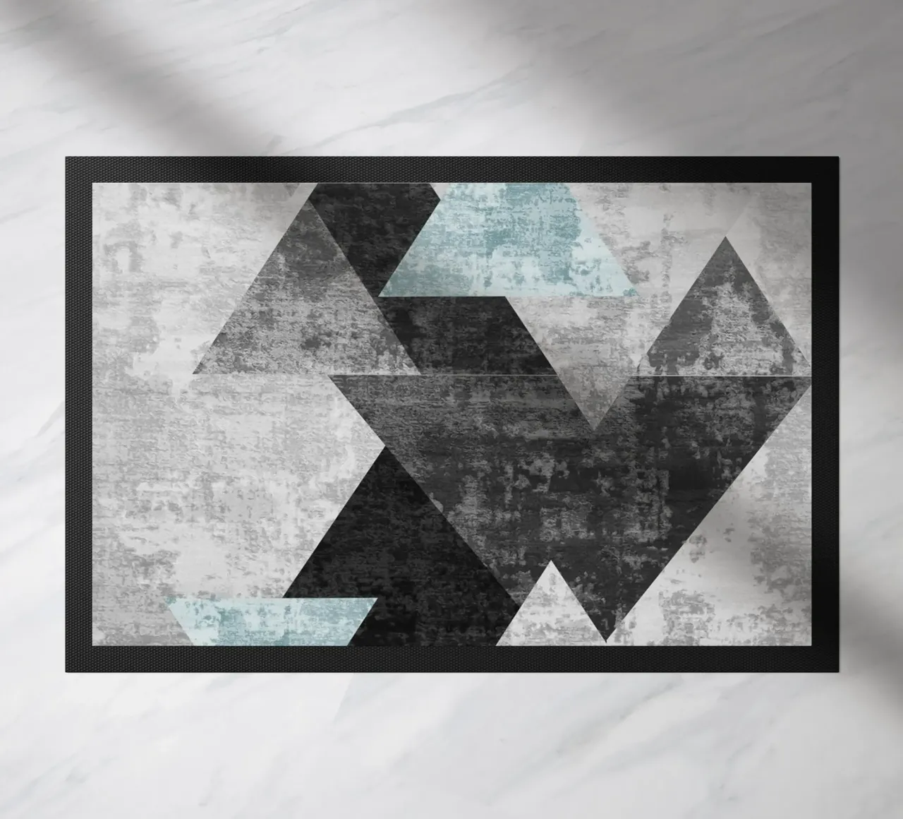 abstract geometric overlapping triangles doormat by vintageshop