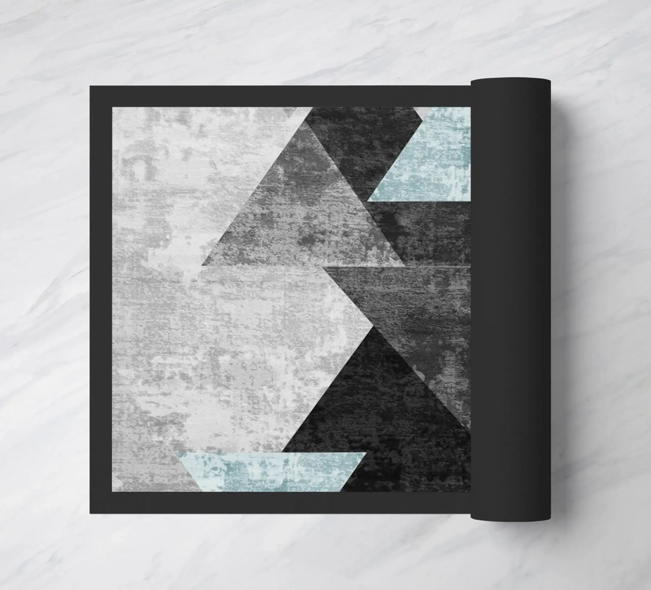 abstract geometric overlapping triangles paillasson de vintageshop