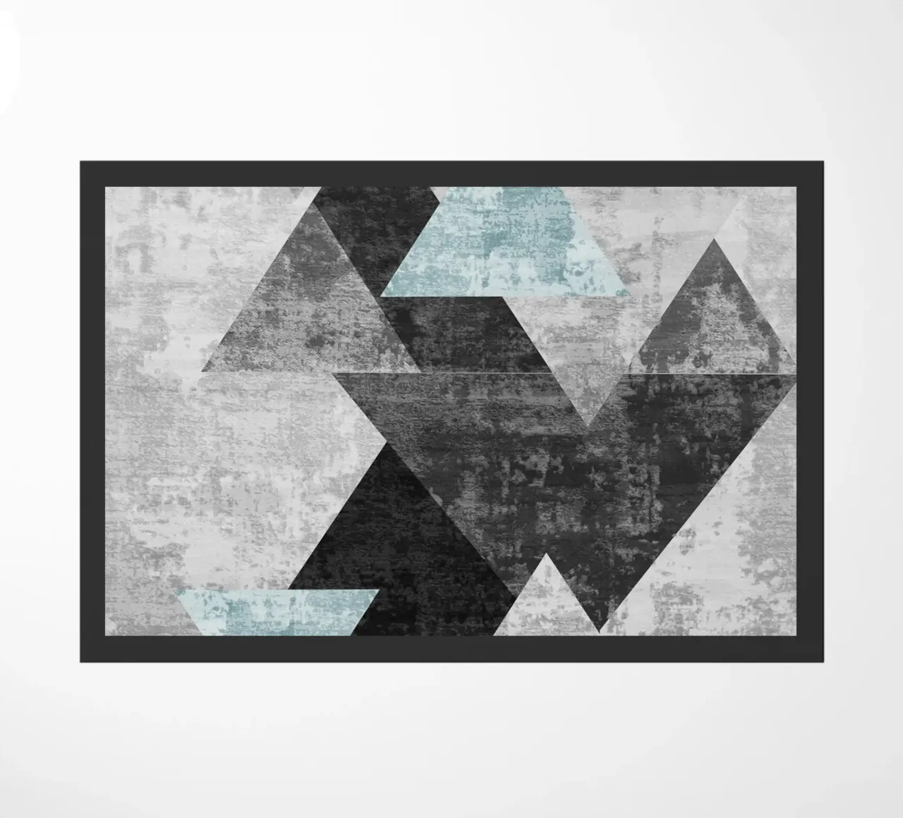 abstract geometric overlapping triangles doormat by vintageshop