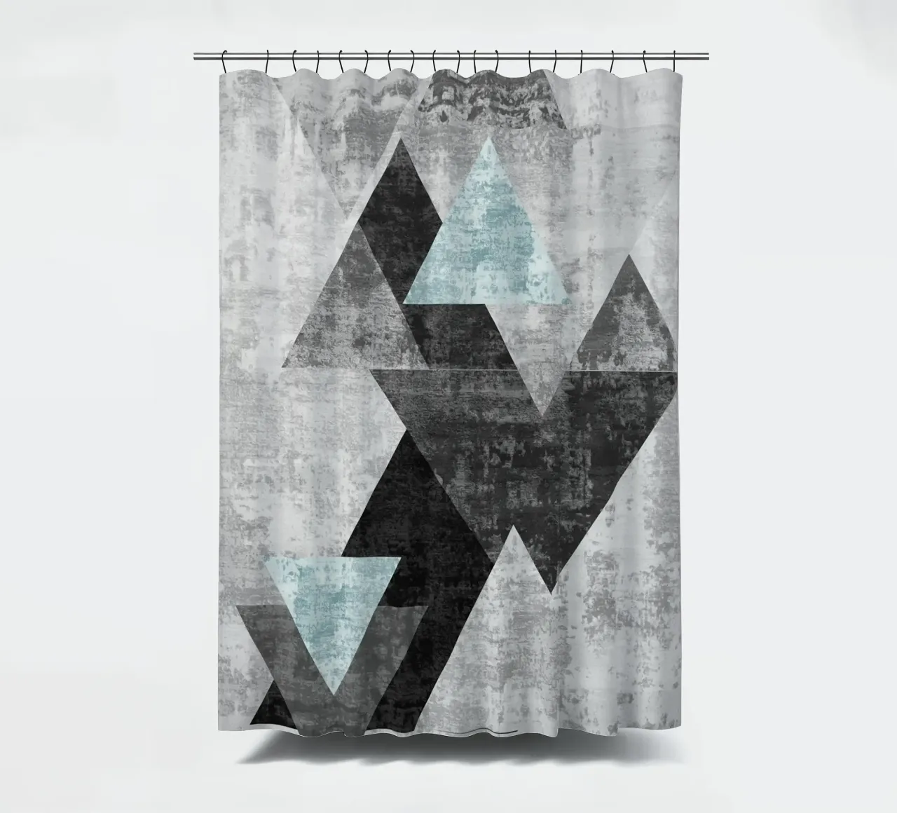 abstract geometric overlapping triangles shower curtain by vintageshop