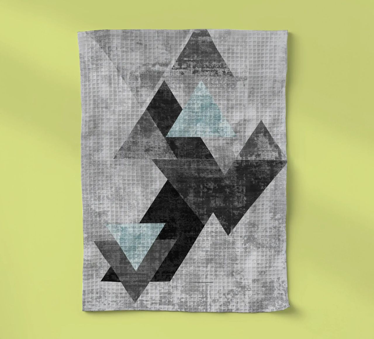 abstract geometric overlapping triangles torchon de vintageshop