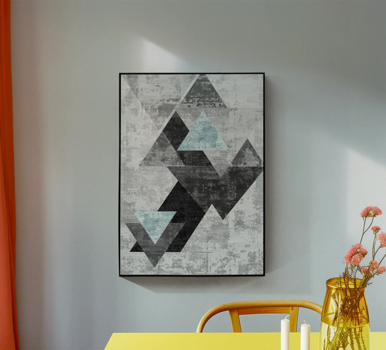 abstract geometric overlapping triangles plexiglass da vintageshop