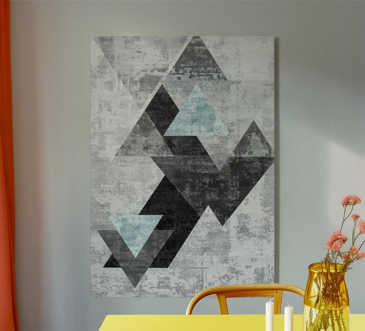 abstract geometric overlapping triangles plexiglass da vintageshop