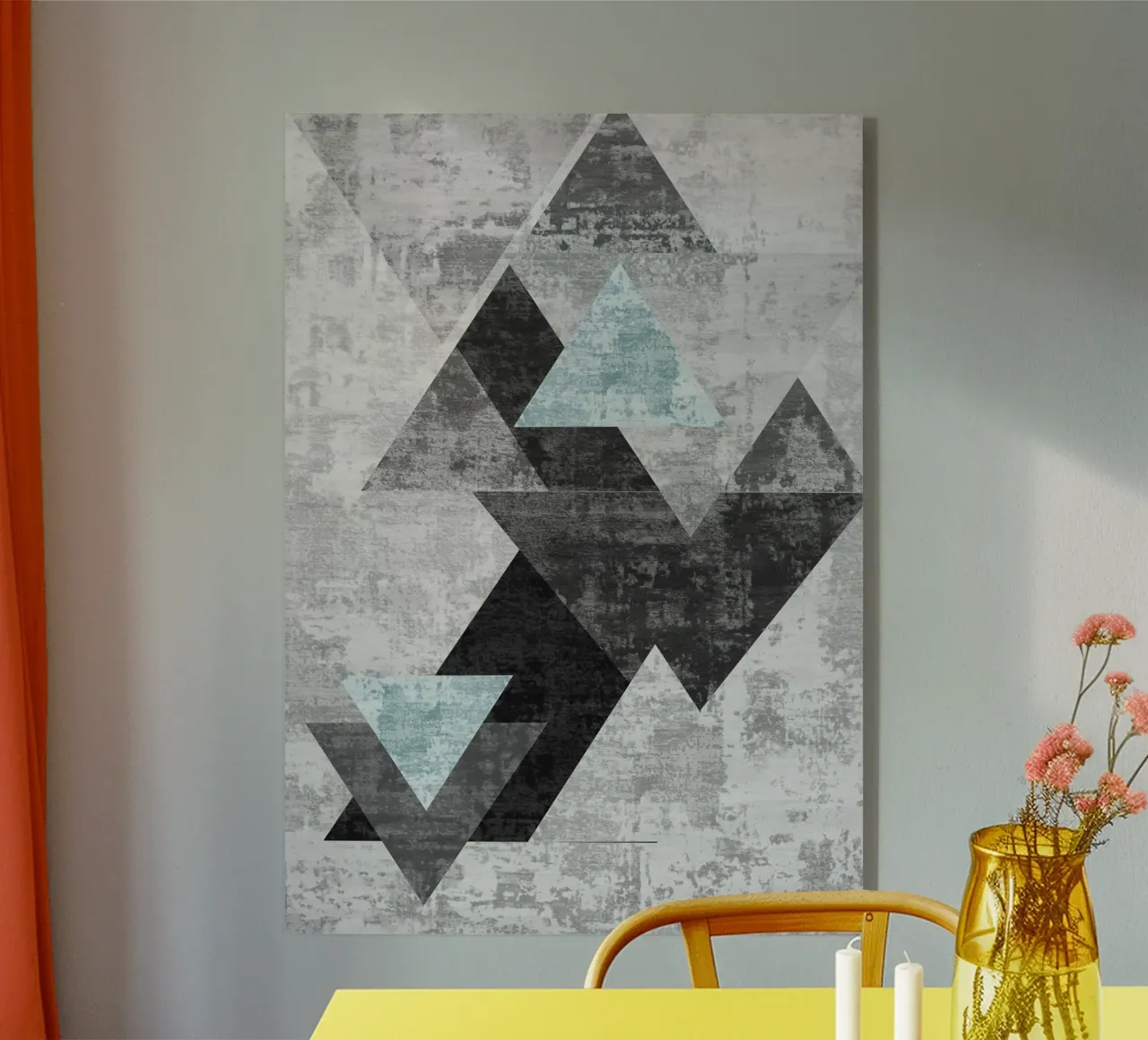 abstract geometric overlapping triangles plexiglass da vintageshop
