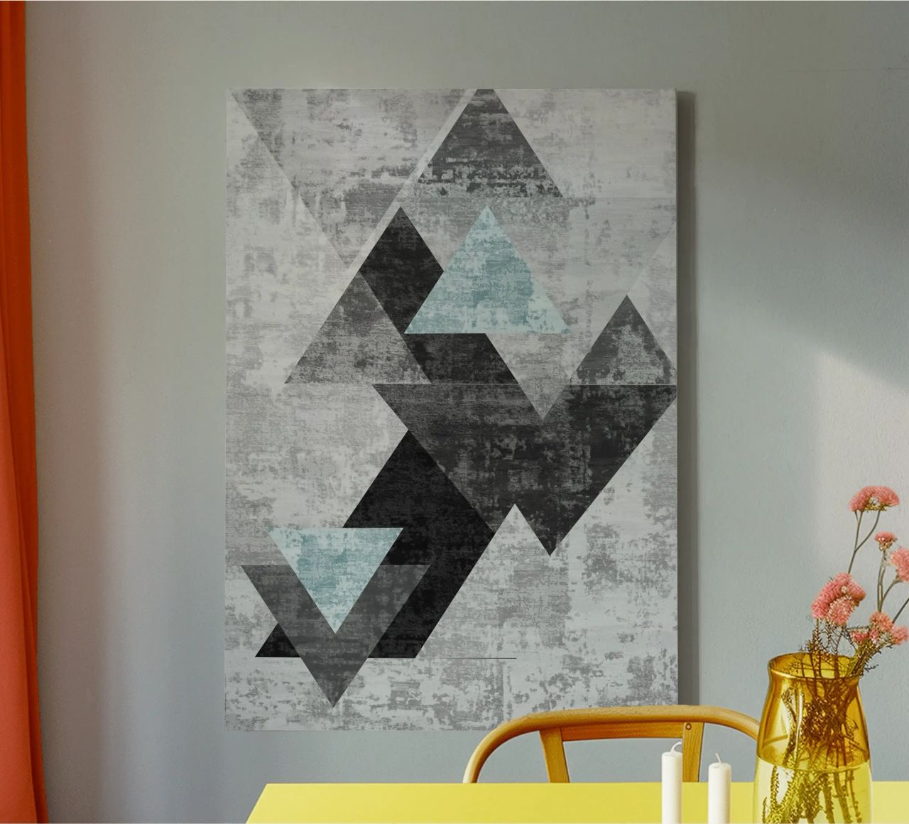 abstract geometric overlapping triangles tela da vintageshop