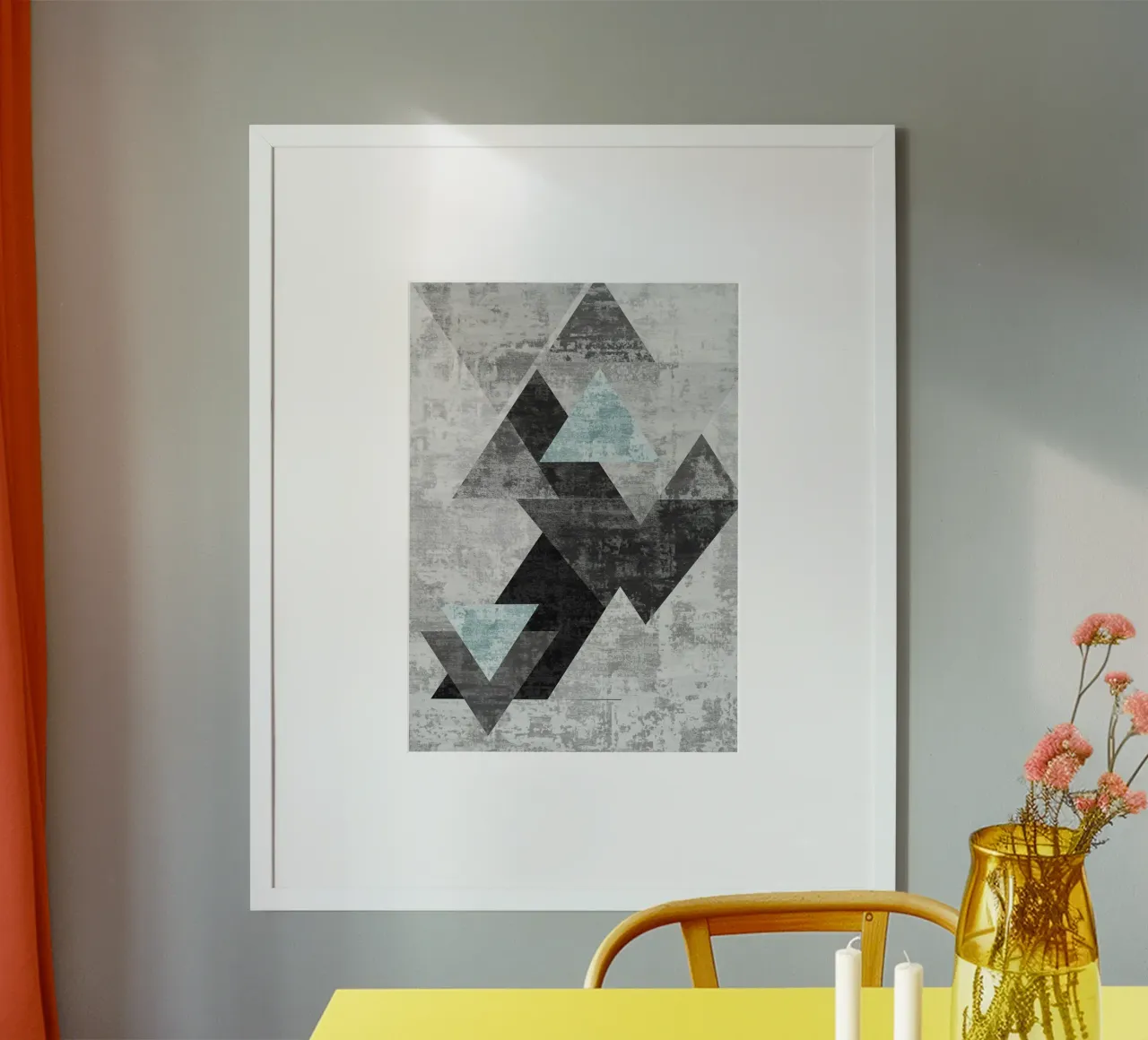 abstract geometric overlapping triangles carta hahnemühle da vintageshop