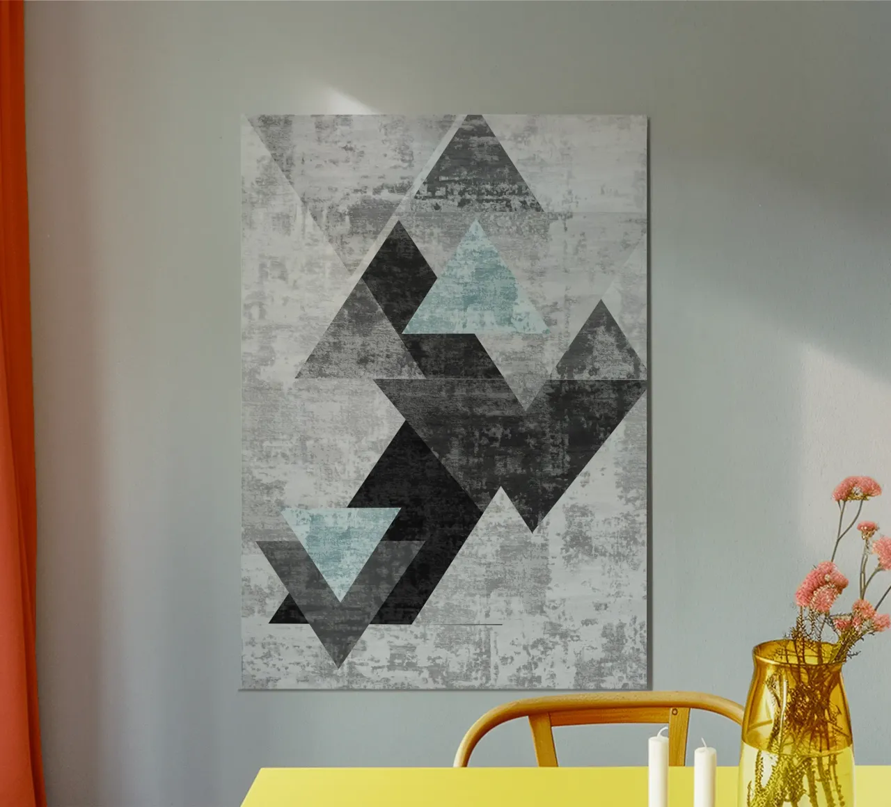 abstract geometric overlapping triangles hahnemühle by vintageshop