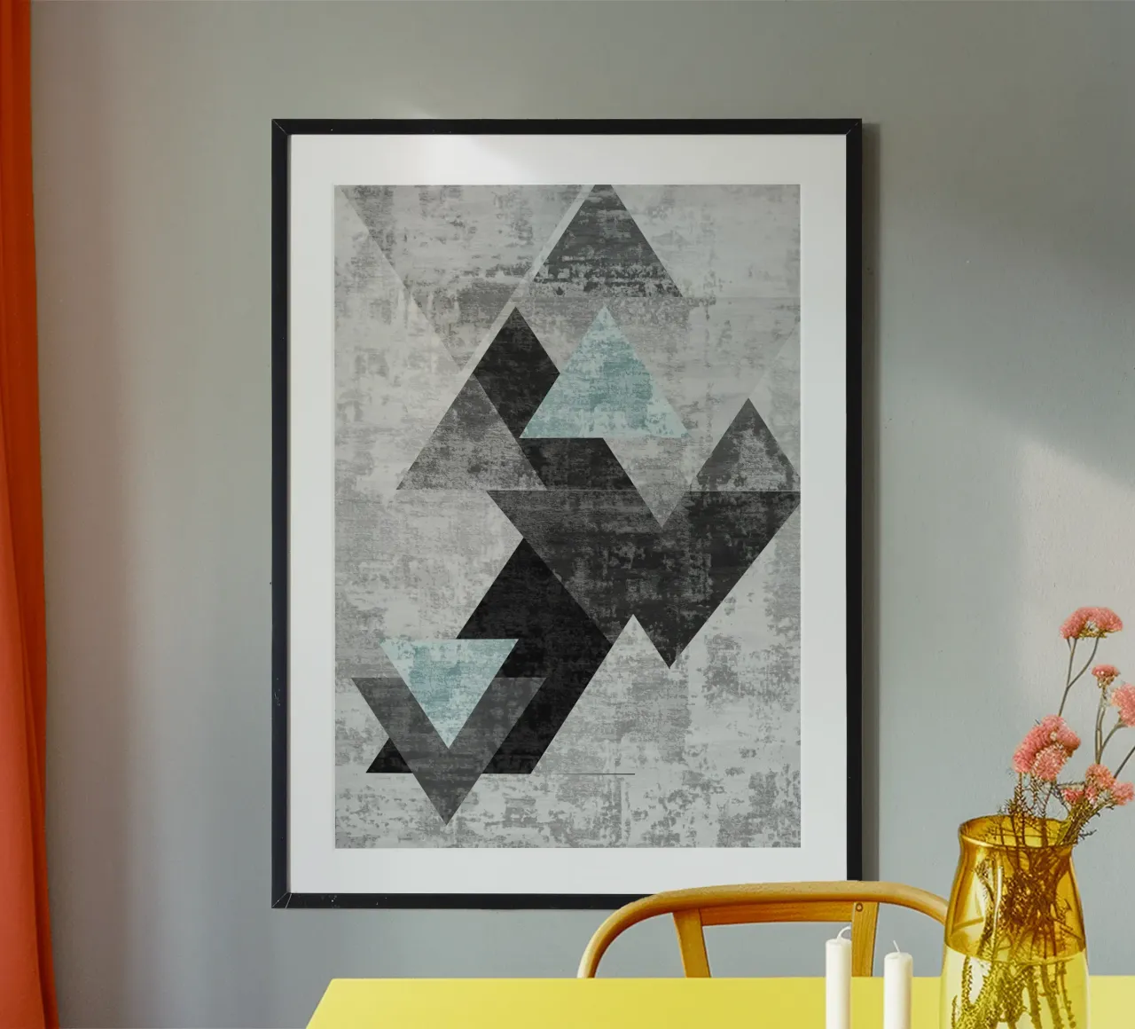 abstract geometric overlapping triangles hahnemühle by vintageshop