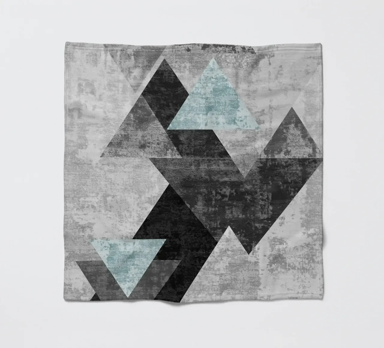 abstract geometric overlapping triangles plaid polaire de vintageshop