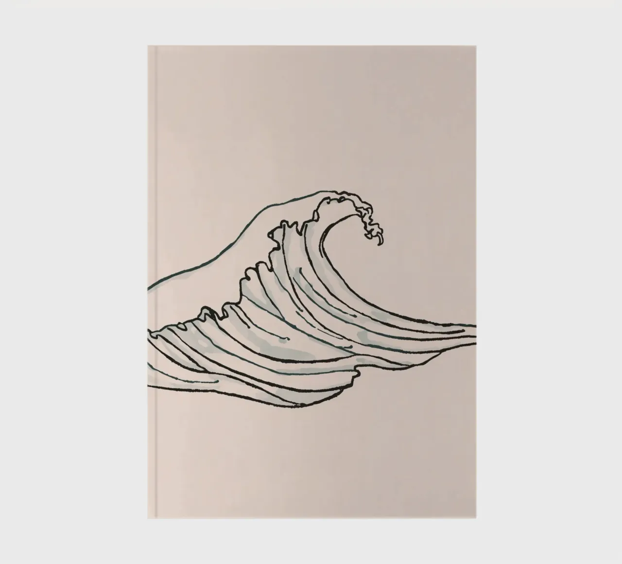 Stunning illustration of a powerful ocean wave curling notebook by DesignDoodle