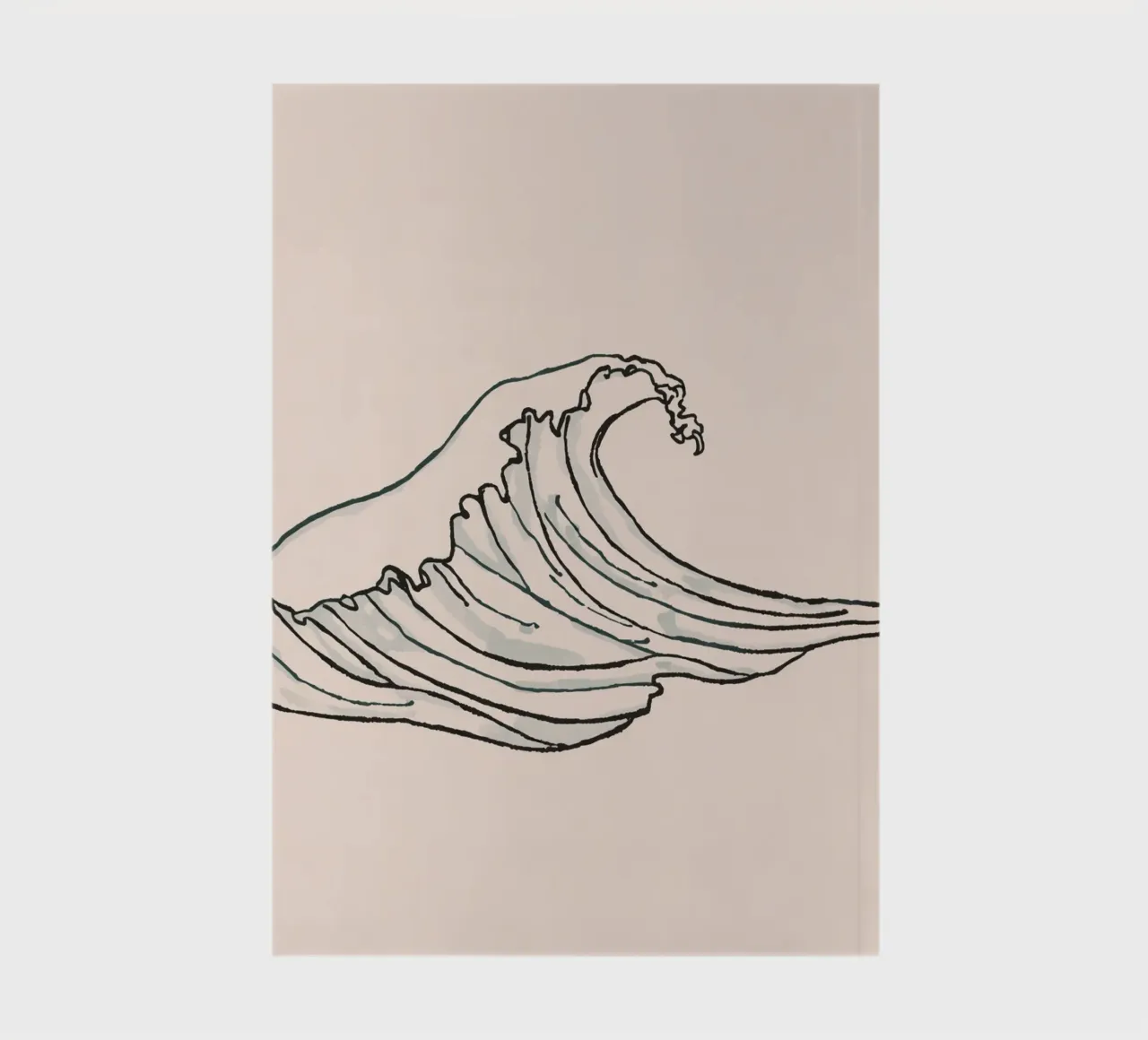 Stunning illustration of a powerful ocean wave curling notebook by DesignDoodle
