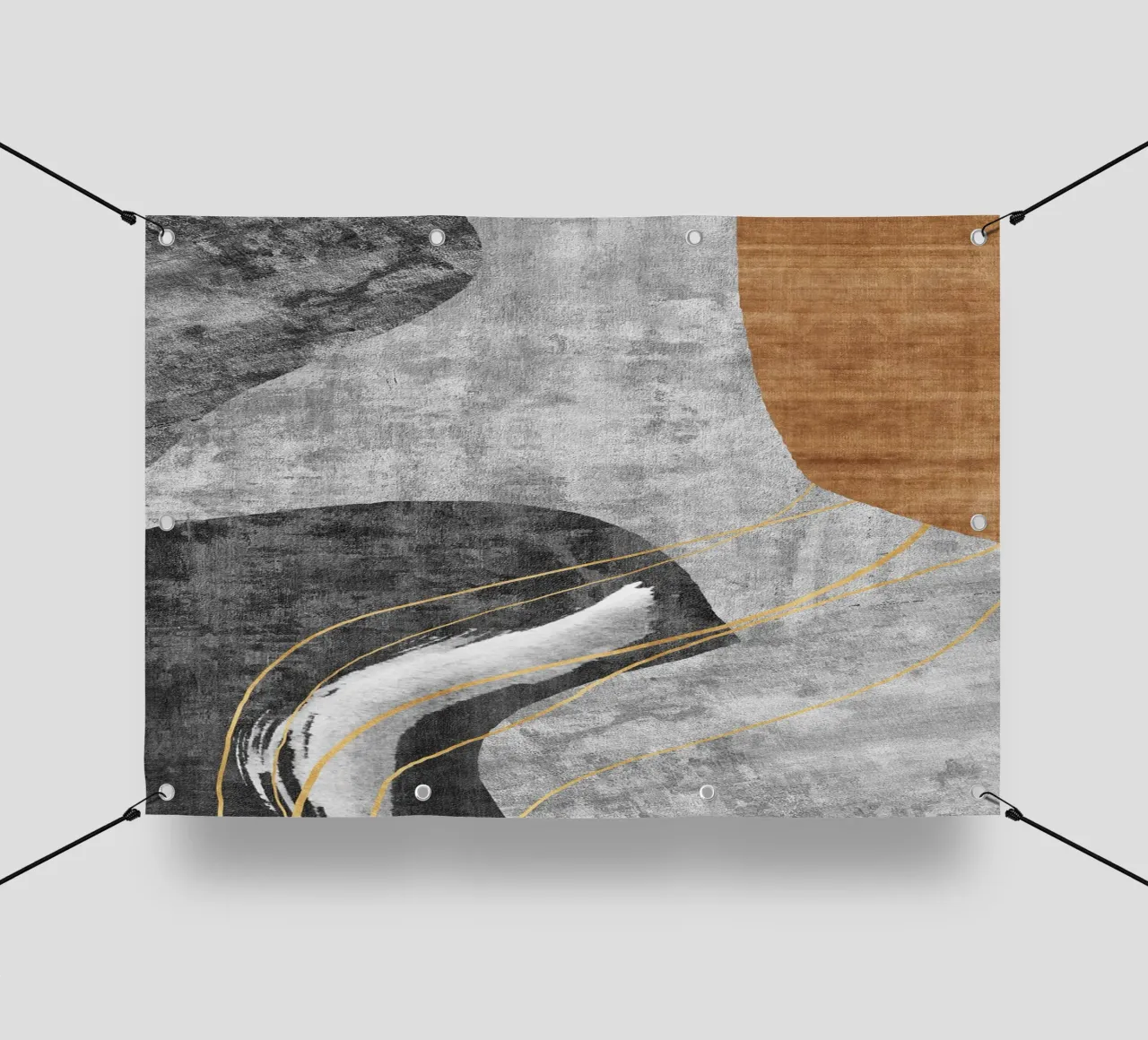 organic abstract shapes telo in pvc da vintageshop