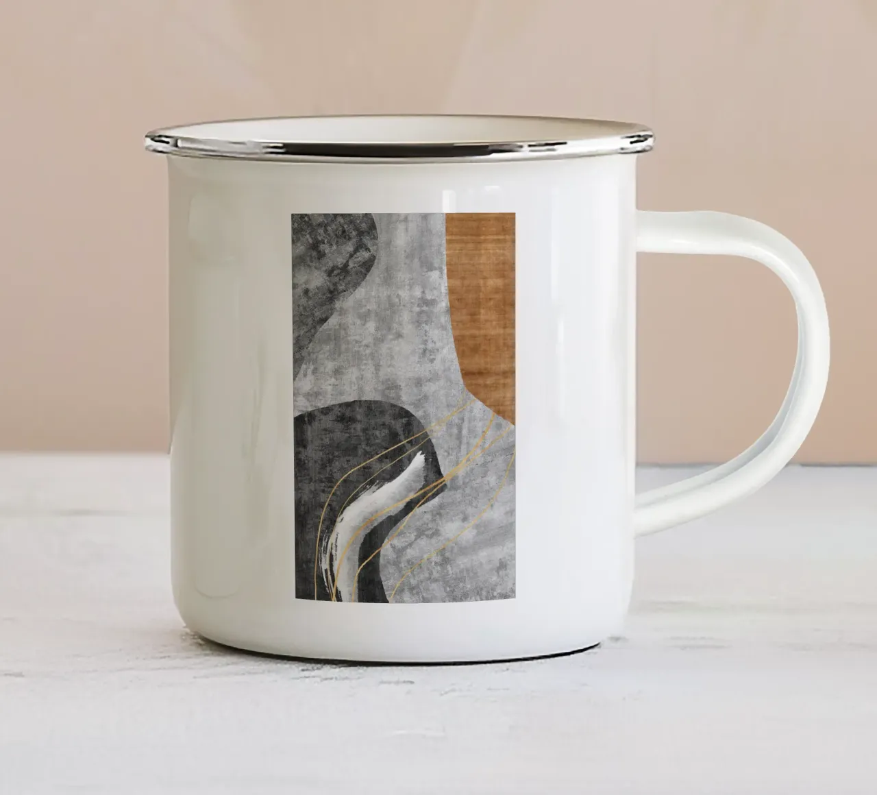organic abstract shapes tazza in smalto da vintageshop