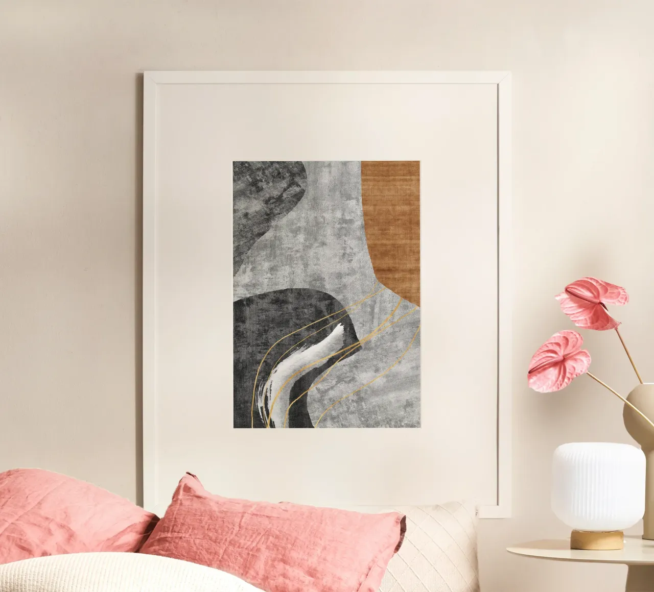 organic abstract shapes poster con telaio in alluminio da vintageshop