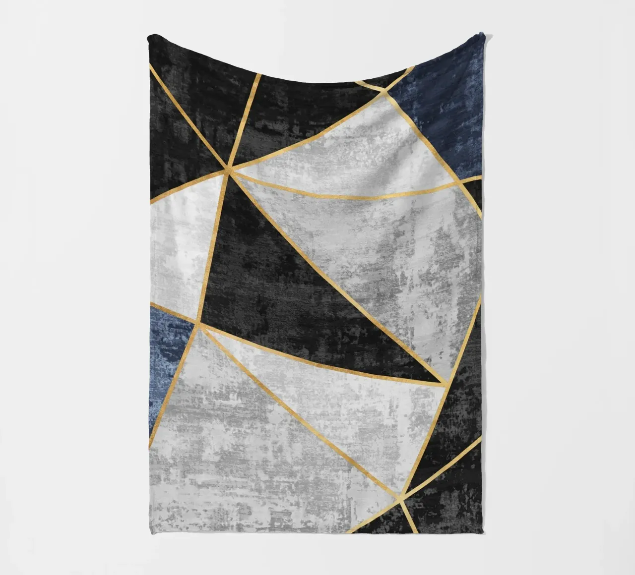 abstract triangles with golden lines coperta in pile da vintageshop