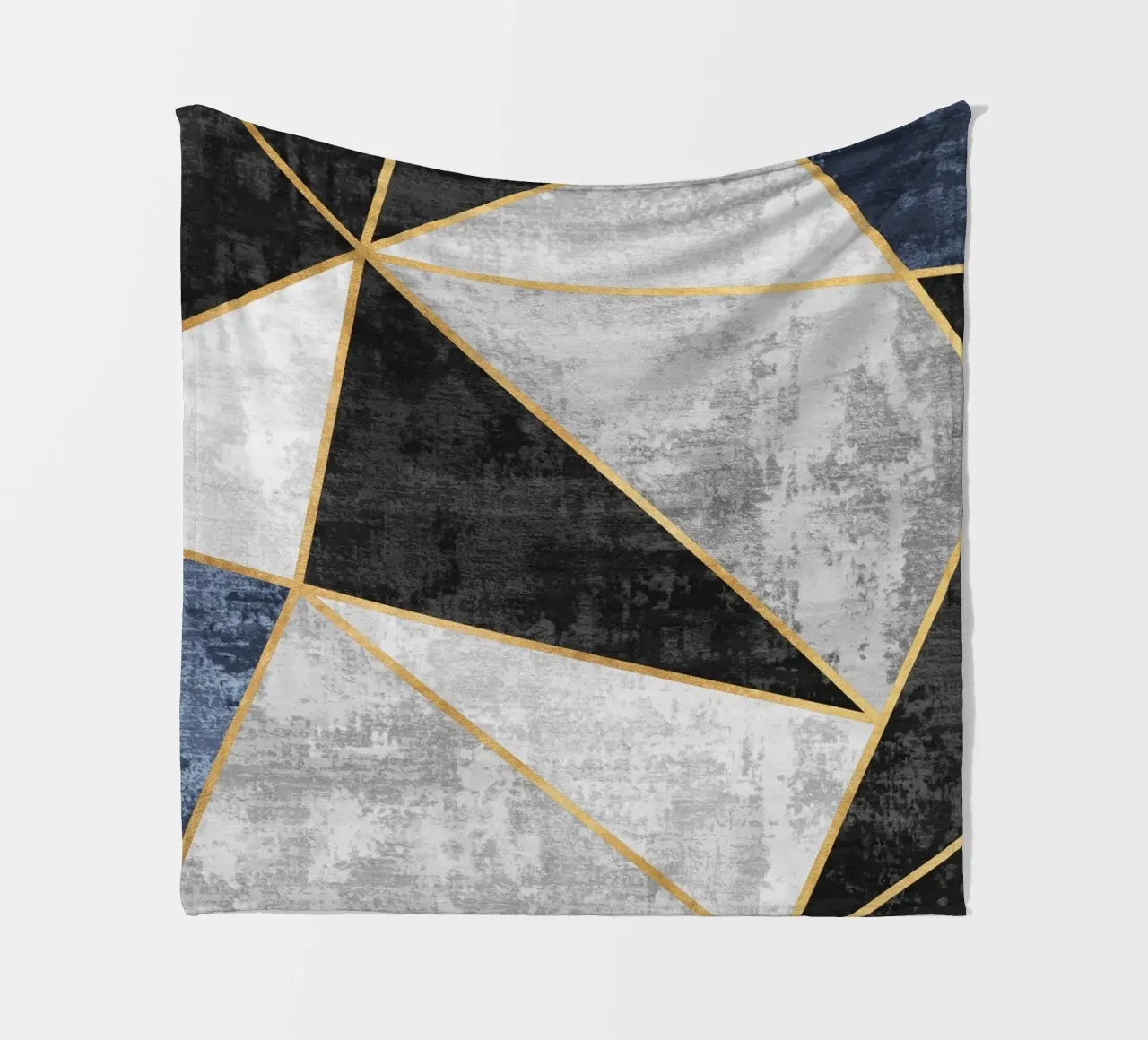 abstract triangles with golden lines coperta in pile da vintageshop