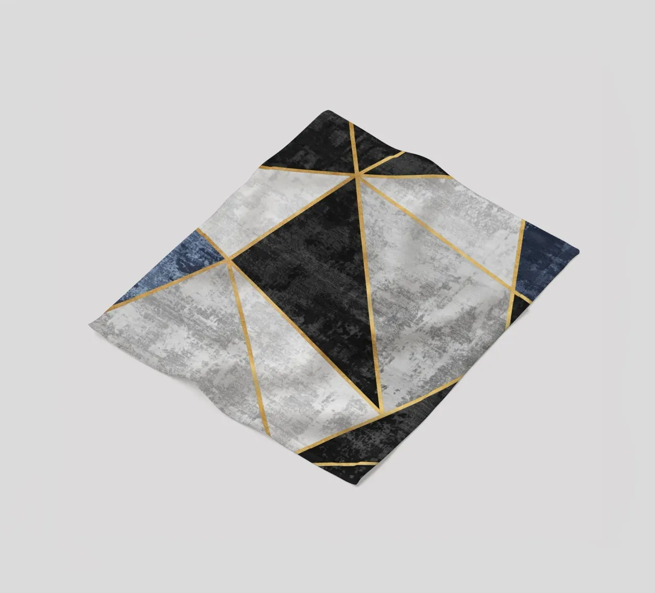 abstract triangles with golden lines coperta in pile da vintageshop