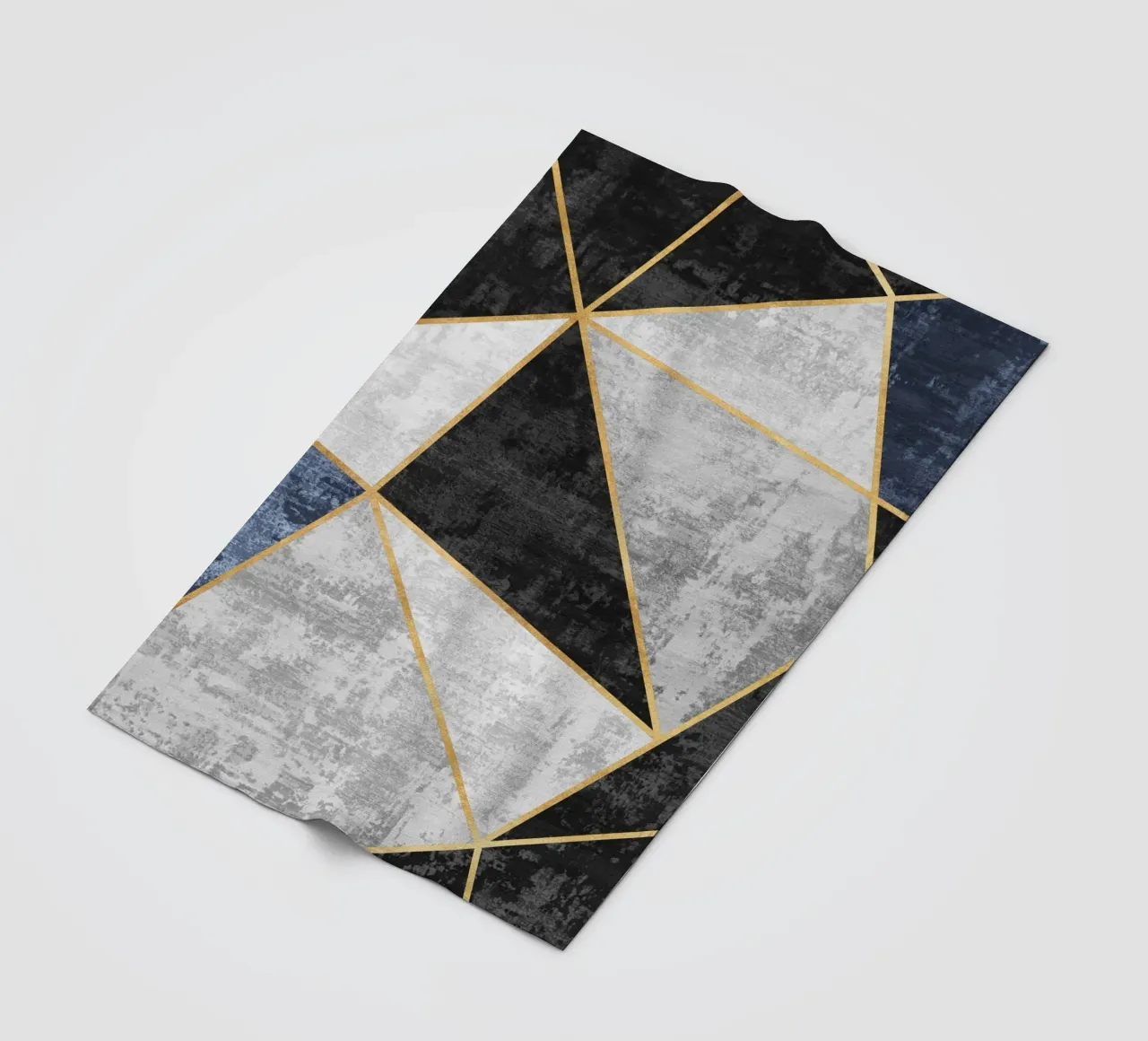 abstract triangles with golden lines coperta in pile da vintageshop