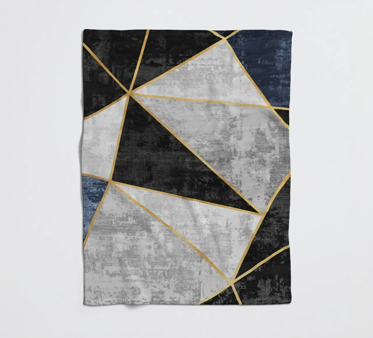 abstract triangles with golden lines Fleecedecke von vintageshop