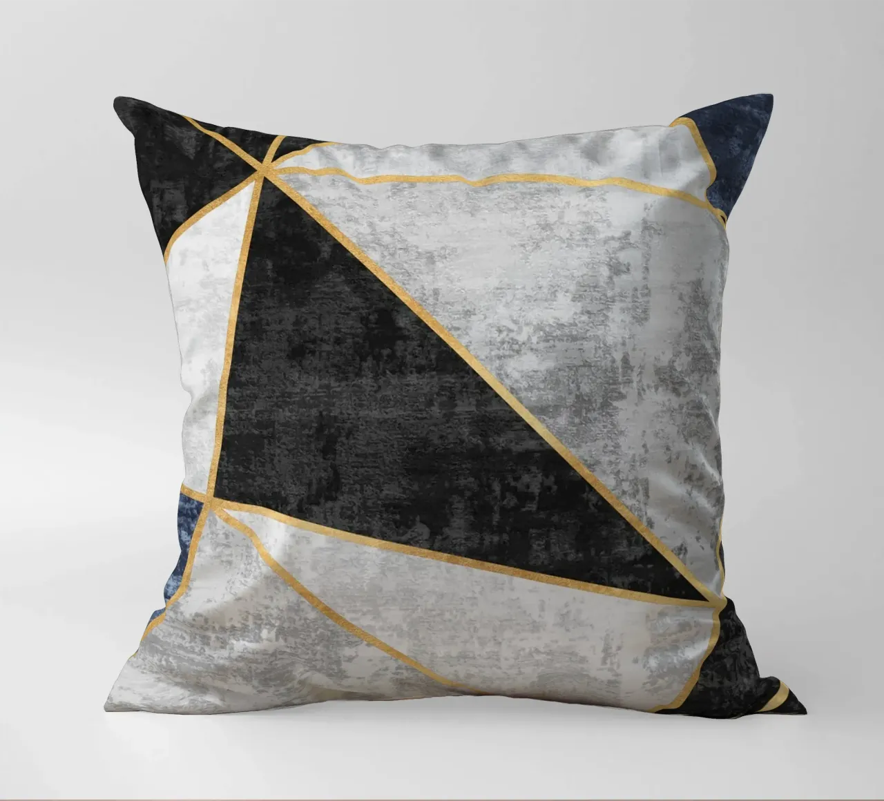 abstract triangles with golden lines cuscino da vintageshop