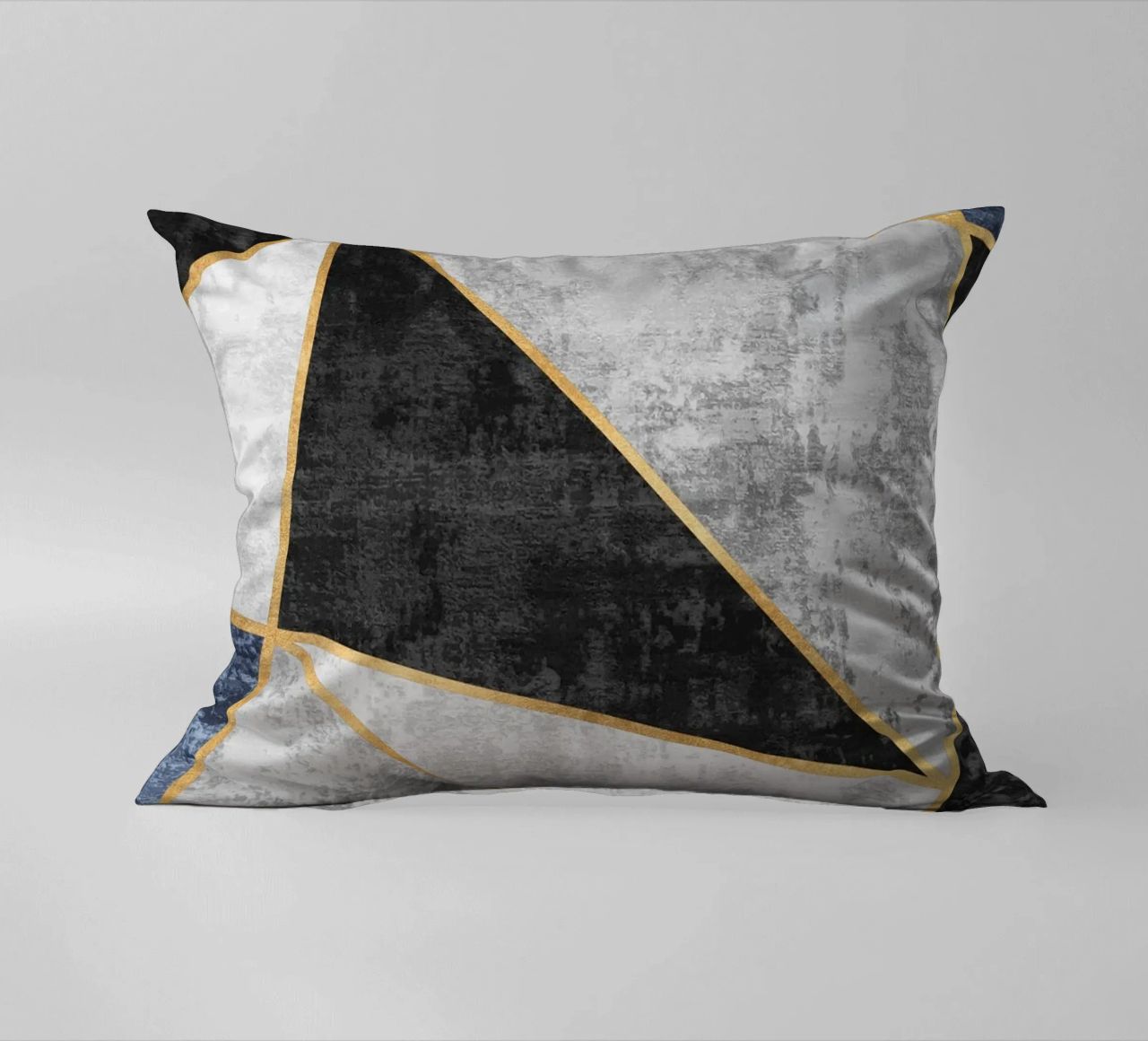 abstract triangles with golden lines cuscino da vintageshop